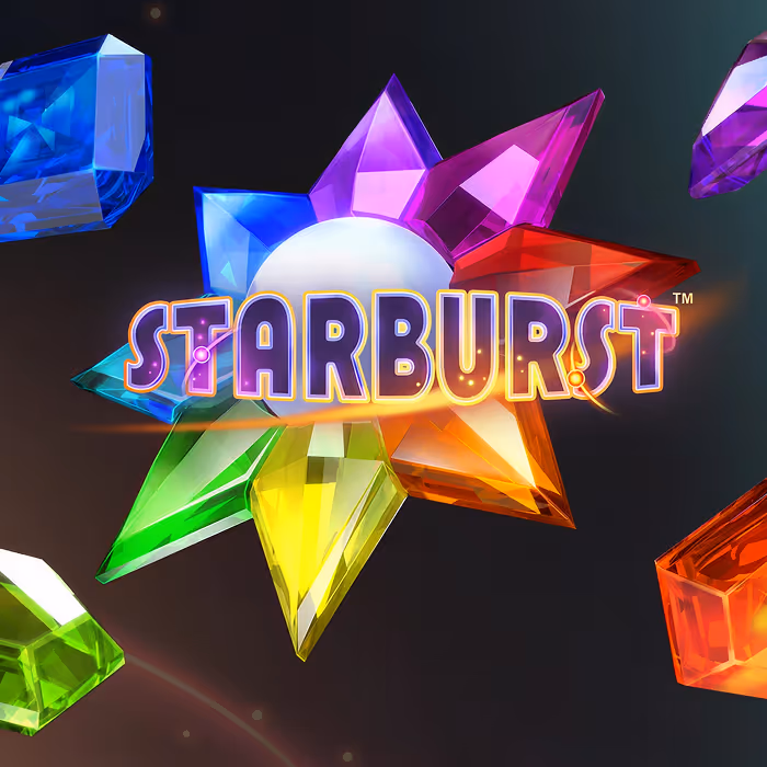 Starburst slot game - Classic gem-themed slot with expanding wilds and vibrant colors, featuring 5 reels and 10 paylines
